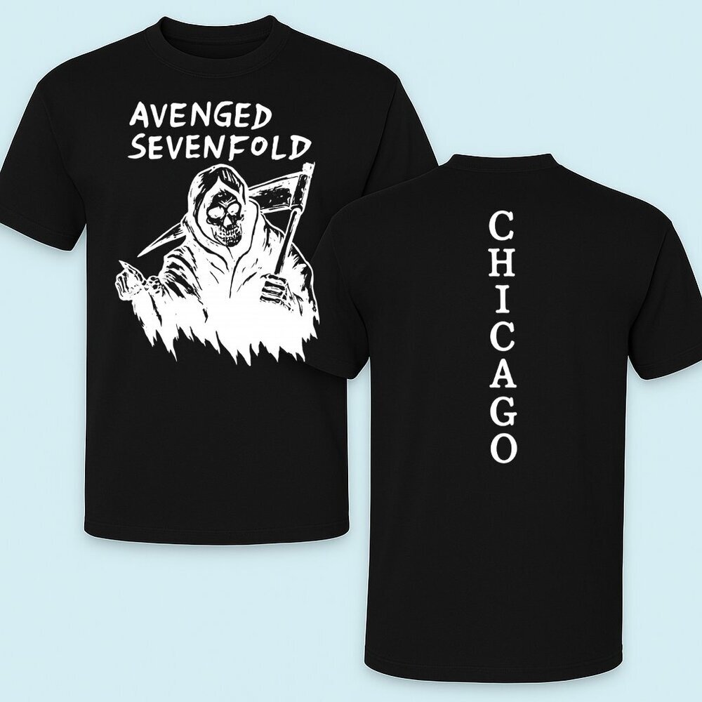 Avenged Sevenfold Chicago Concert 2025 Skull Wings Unisex T-Shirt 81